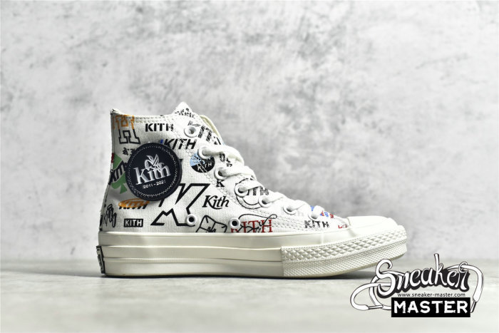CONVERSE KITH X CHUCK TAYLOR ALL-STAR 70S HIGH 10TH ANNIVERSARY WHITE/MULTI/EGRE 172466C