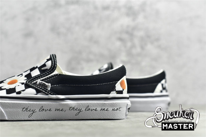 VANS SLIP-ON CHECKERBOARD DAISIES BLACK/BLACK/WHITE VN0A5JMHB0B