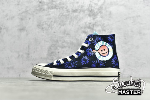CONVERSE CHUCK TAYLOR ALL STAR 70S HIGH SUNNY FLORAL BLACK/WASHED TEAL/GAME ROYAL 172824C