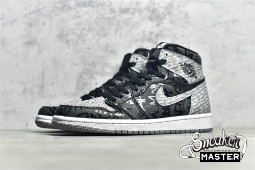 NIKE AIR JORDAN 1 HIGH OG REBELLIONAIRE BLACK/WHITE/PARTICLE GREY 555088-036