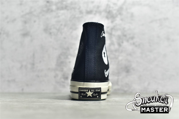 CONVERSE CHUCK TAYLOR ALL STAR 70S HIGH LOGO BLACK/BLACK/WHITE 166486C
