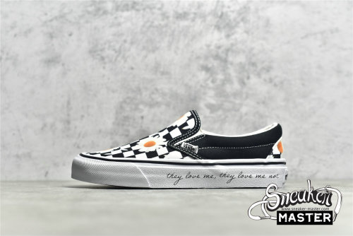 VANS SLIP-ON CHECKERBOARD DAISIES BLACK/BLACK/WHITE VN0A5JMHB0B
