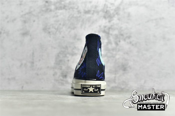 CONVERSE CHUCK TAYLOR ALL STAR 70S HIGH SUNNY FLORAL BLACK/WASHED TEAL/GAME ROYAL 172824C
