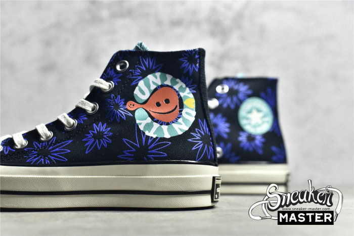 CONVERSE CHUCK TAYLOR ALL STAR 70S HIGH SUNNY FLORAL BLACK/WASHED TEAL/GAME ROYAL 172824C