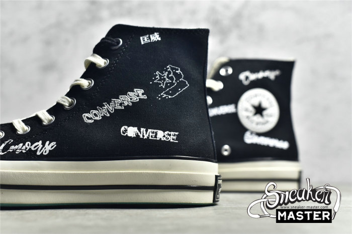 CONVERSE CHUCK TAYLOR ALL STAR 70S HIGH LOGO BLACK/BLACK/WHITE 166486C