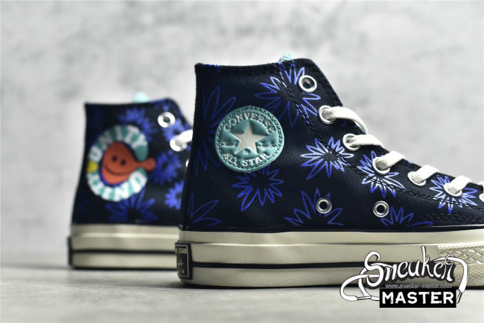 CONVERSE CHUCK TAYLOR ALL STAR 70S HIGH SUNNY FLORAL BLACK/WASHED TEAL/GAME ROYAL 172824C