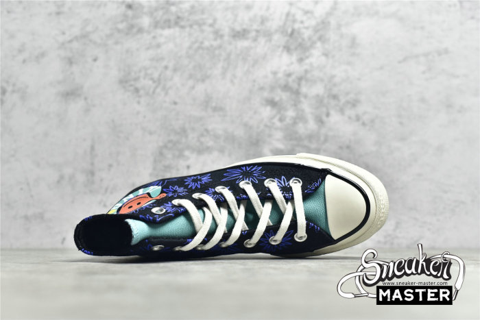 CONVERSE CHUCK TAYLOR ALL STAR 70S HIGH SUNNY FLORAL BLACK/WASHED TEAL/GAME ROYAL 172824C