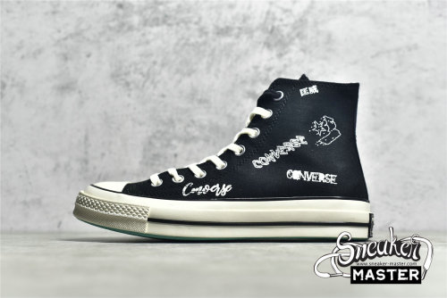 CONVERSE CHUCK TAYLOR ALL STAR 70S HIGH LOGO BLACK/BLACK/WHITE 166486C