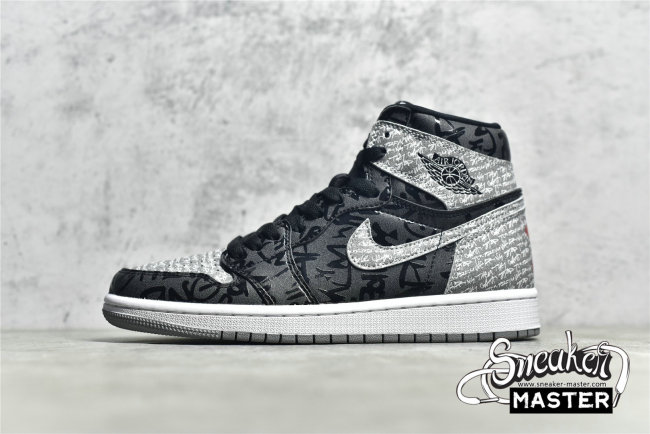 NIKE AIR JORDAN 1 HIGH OG REBELLIONAIRE BLACK/WHITE/PARTICLE GREY 555088-036