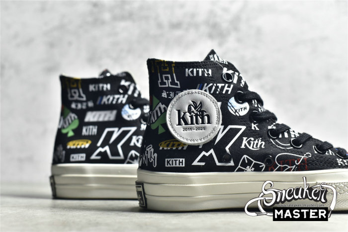CONVERSE KITH X CHUCK TAYLOR ALL-STAR 70S HIGH 10TH ANNIVERSARY BLACK/MULTI/EGRE 172465C
