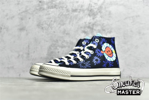 CONVERSE CHUCK TAYLOR ALL STAR 70S HIGH SUNNY FLORAL BLACK/WASHED TEAL/GAME ROYAL 172824C