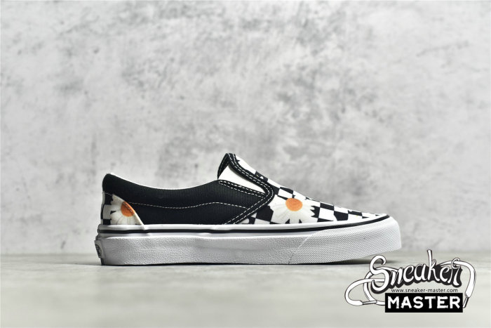 VANS SLIP-ON CHECKERBOARD DAISIES BLACK/BLACK/WHITE VN0A5JMHB0B