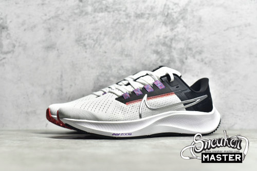 NIKE AIR ZOOM PEGASUS 38 WHITE/BLACK/FLASH CRIMSON/METALLIC SILVER CW7358-101