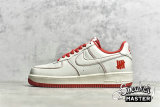NIKE UNDEFEATED X AIR FORCE 1 07 LOW BEIGE/BEIGE/RED UN1315-801