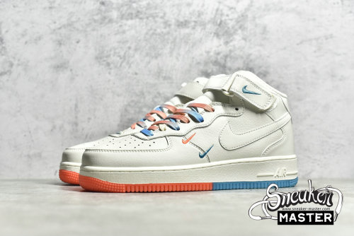 NIKE AIR FORCE 1 07 MID MIAMI BEIGE/ORANGE/BLUE MI9663-536