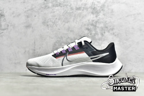 NIKE AIR ZOOM PEGASUS 38 WHITE/BLACK/FLASH CRIMSON/METALLIC SILVER CW7358-101