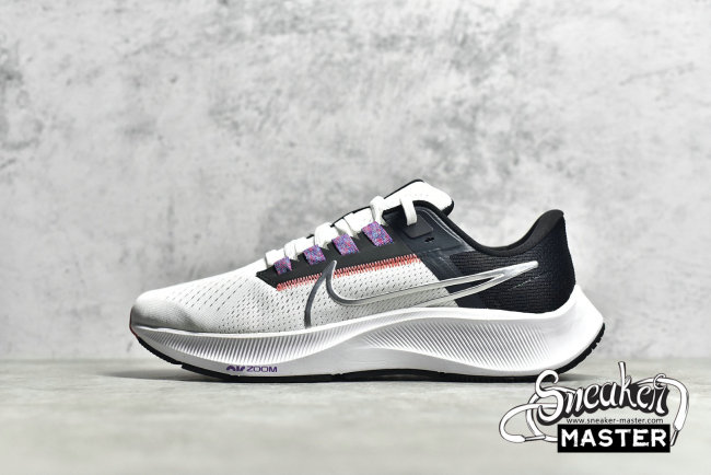 NIKE AIR ZOOM PEGASUS 38 WHITE/BLACK/FLASH CRIMSON/METALLIC SILVER CW7358-101