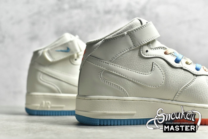 NIKE AIR FORCE 1 07 MID MIAMI BEIGE/ORANGE/BLUE MI9663-536