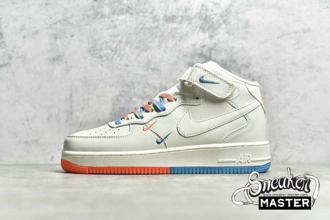 NIKE AIR FORCE 1 07 MID MIAMI BEIGE/ORANGE/BLUE MI9663-536