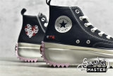 CONVERSE RUN STAR HIKE PLATFORM EMBROIDERED HEARTS BLACK/PINK/EGRET A01598C