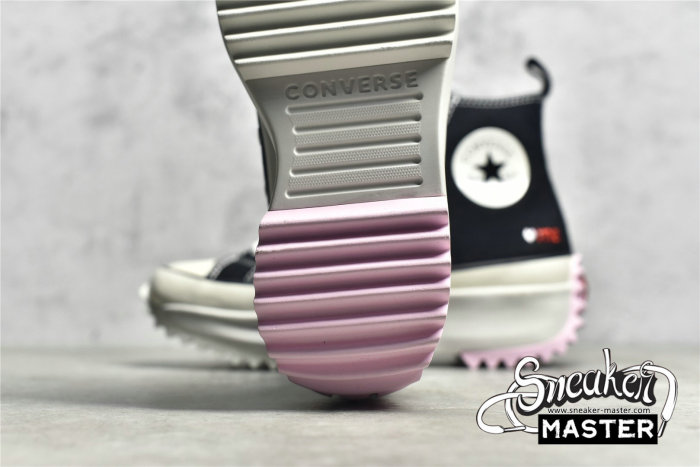 CONVERSE RUN STAR HIKE PLATFORM EMBROIDERED HEARTS BLACK/PINK/EGRET A01598C