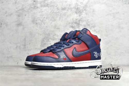 NIKE SUPREME X DUNK HIGH SB BY ANY MEANS RED/NAVY BLUE/WHITE DN3741-600