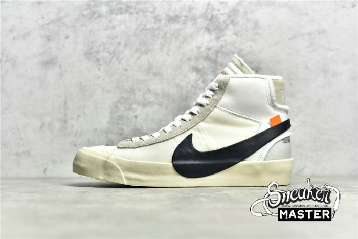 NIKE OFF-WHITE X BLAZER MID THE TEN WHITE/BLACK-MUSLIN AA3832-100