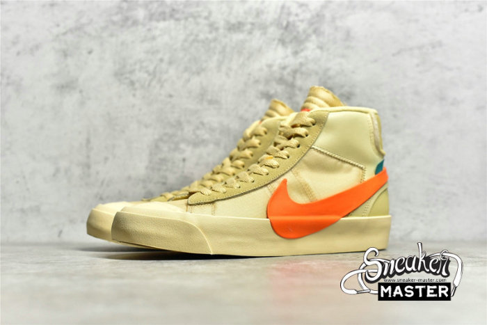 NIKE OFF-WHITE X BLAZER MID ALL HALLOWS EVE CANVAS/PALE VANILLA-BLACK-TOTAL ORANGE AA3832-700