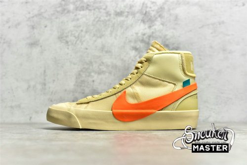NIKE OFF-WHITE X BLAZER MID ALL HALLOWS EVE CANVAS/PALE VANILLA-BLACK-TOTAL ORANGE AA3832-700