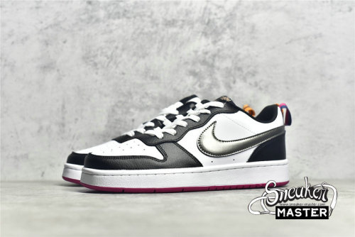 NIKE COURT BOROUGH LOW 2 SE GS SUMMIT WHITE/OFF NOIR/PINK PRIME/METALLIC PEWTER DJ0040-100