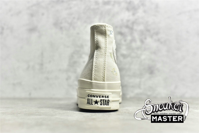 CONVERSE CHUCK TAYLOR ALL-STAR LIFT PLATFORM HIGH EMBROIDERED FLORAL EGRET/MULTI/EGRET A01586C
