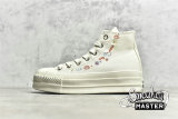 CONVERSE CHUCK TAYLOR ALL-STAR LIFT PLATFORM HIGH EMBROIDERED FLORAL EGRET/MULTI/EGRET A01586C