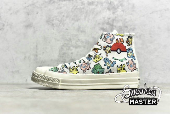 CONVERSE POKEMON X CHUCK TAYLOR ALL-STAR 70S HIGH WHITE/PINK/YELLOW A01652C