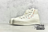 CONVERSE CHUCK TAYLOR ALL-STAR LIFT PLATFORM HIGH EMBROIDERED FLORAL EGRET/MULTI/EGRET A01586C