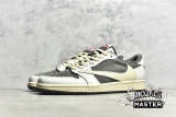 NIKE TRAVIS SCOTT X AIR JORDAN 1 LOW OG REVERSE MOCHA WHITE/BROWN/RED DM7866-162