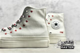 CONVERSE CHUCK TAYLOR ALL STAR LIFT PLATFORM HIGH EMBROIDERED HEARTS VINTAGE WHITE/UNIVERSITY RED A01599C