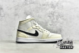 NIKE AIR JORDAN 1 MID COCONUT MILK/BLACK/SUMMIT WHITE/WHITE BQ6472-121