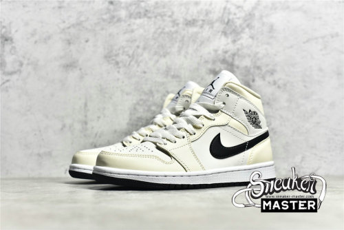 NIKE AIR JORDAN 1 MID COCONUT MILK/BLACK/SUMMIT WHITE/WHITE BQ6472-121