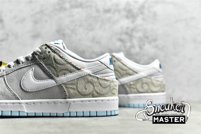 NIKE SB DUNK LOW RETRO SE BARBER SHOP GREY/WHITE-RED-BLUE DH7614-500