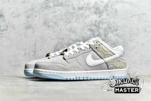 NIKE SB DUNK LOW RETRO SE BARBER SHOP GREY/WHITE-RED-BLUE DH7614-500