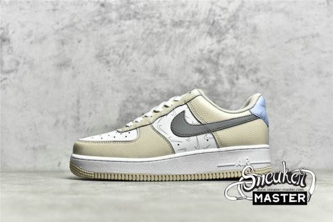 NIKE AIR FORCE 1 LOW REFLECTIVE SWOOSHES LIGHT GREY/WHITE/GREY DR7857-101