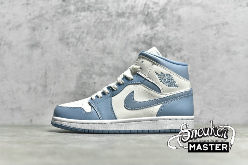 NIKE AIR JORDAN 1 MID WHITE/WORN BLUE/SAIL BQ6472-141