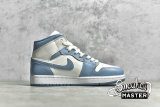 NIKE AIR JORDAN 1 MID WHITE/WORN BLUE/SAIL BQ6472-141