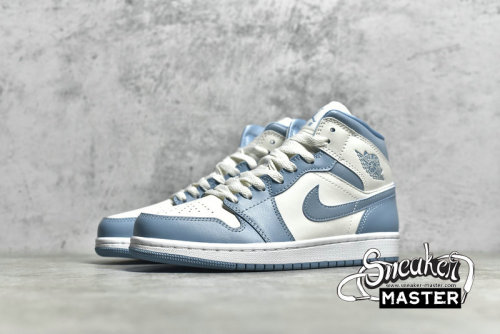 NIKE AIR JORDAN 1 MID WHITE/WORN BLUE/SAIL BQ6472-141