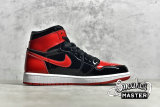 NIKE AIR JORDAN 1 RETRO HIGH OG PATENT BRED BLACK/WHITE/VARSITY RED 555088-063