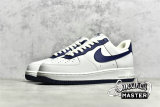 NIKE AIR FORCE 1 07 LOW WHITE/WHITE/NAVY BLUE AL2236-106