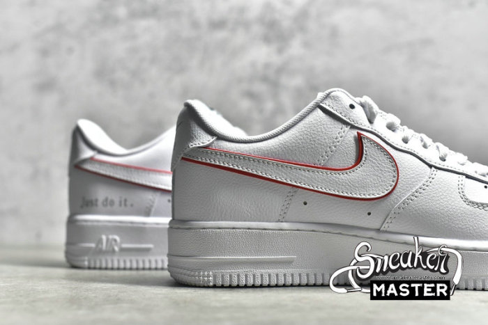 NIKE AIR FORCE 1 LOW JUST DO IT WHITE/NOBLE GREEN/METALLIC SILVER/UNIVERSITY RED DQ0791-100