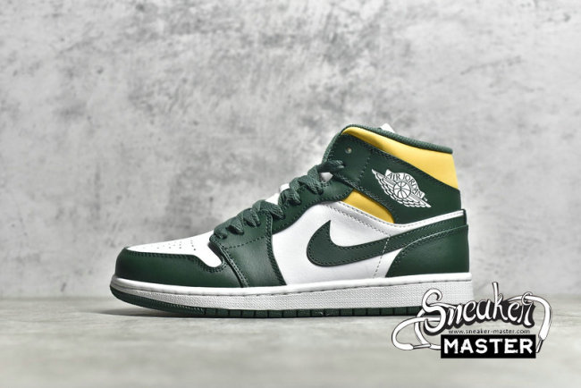 NIKE AIR JORDAN 1 MID SONICS NOBLE GREEN/POLLEN/WHITE 554724-371