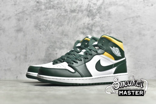 NIKE AIR JORDAN 1 MID SONICS NOBLE GREEN/POLLEN/WHITE 554724-371