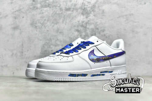 NIKE AIR FORCE 1 LOW GS WHITE/WHITE/BLUE 314192-117